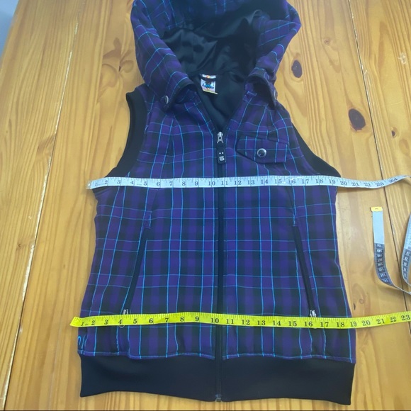 Burton Ho Chi Minh Purple Plaid Dry Ride Hooded Vest Large NWOT - Picture 16 of 16